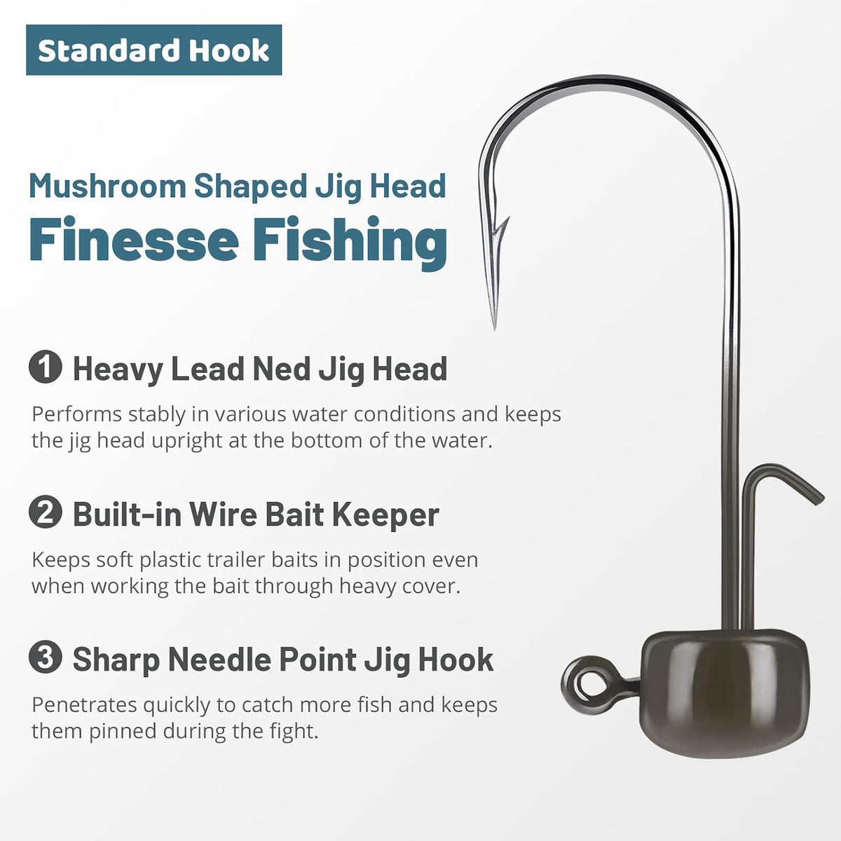 KastKing Ned Rig Jig Heads for Bass Fishing