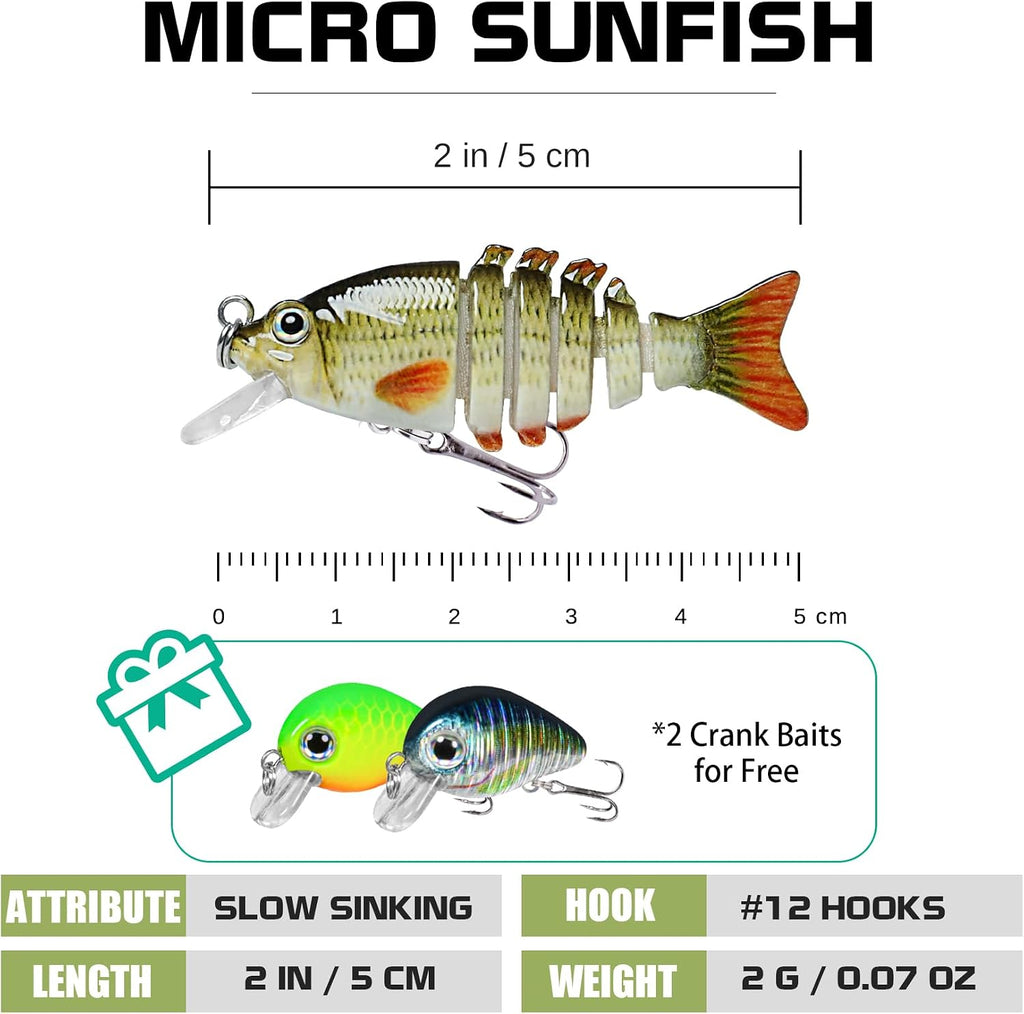 TRUSCEND Swimmax Easy Catch Fishing Lures with BKK Hooks, Wiggling, Vibrating, Rattling and Gurgling for More Bite, Heavy-Duty Dyneema Fiber Jointed Swimbaits for Bass, Trout, Walleye, Crappie, Pike