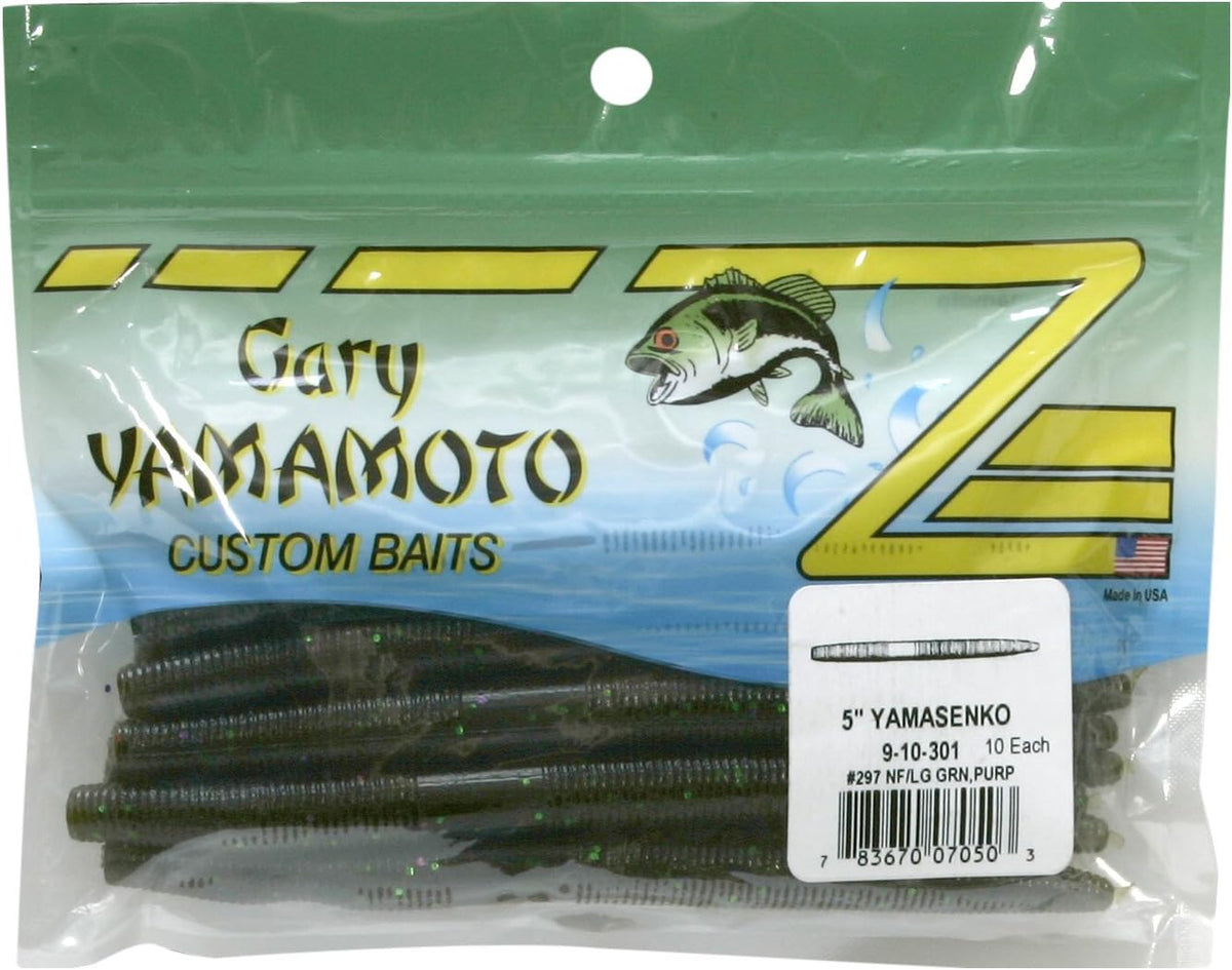 Yamamoto 5" Senko Soft Stick Bait, 10-Pack, Bass Fishing Soft Plastic Lure, Multiple Colors