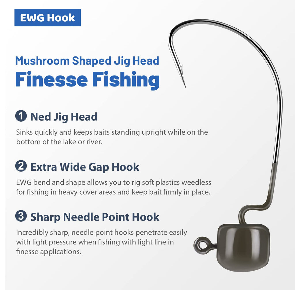 KastKing Ned Rig Jig Heads for Bass Fishing