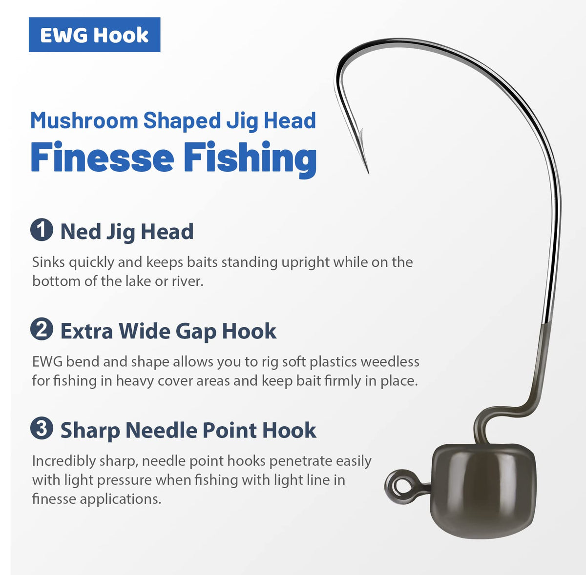 KastKing Ned Rig Jig Heads for Bass Fishing