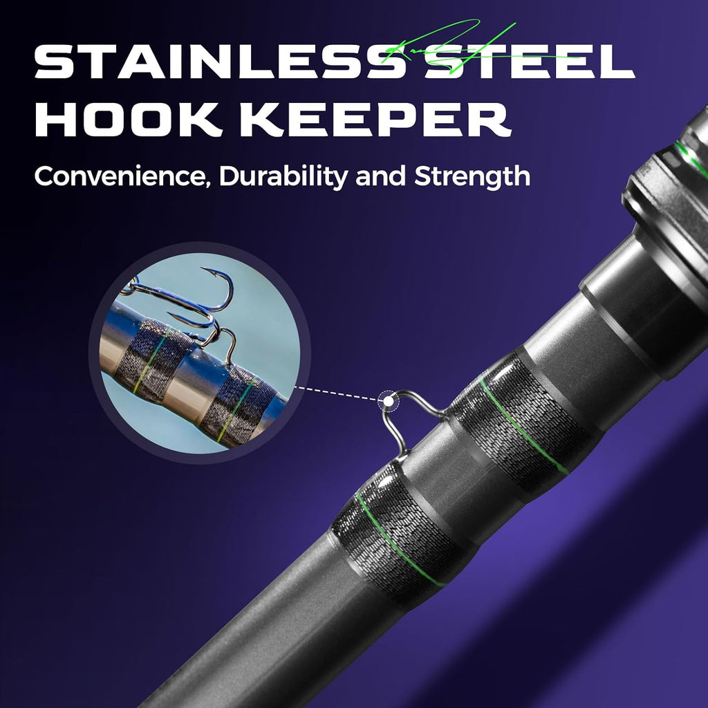 HANDING M1 Pike Heavy Casting Rod 2-Piece Musky Rod Swimbait Rod | Heavy Fishing Rod for Pike Musky Catfish Striped Bass Freshwater Big Bait Rod