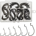 Afmivs Bass Worm Hooks 110-Pack (6 Sizes)