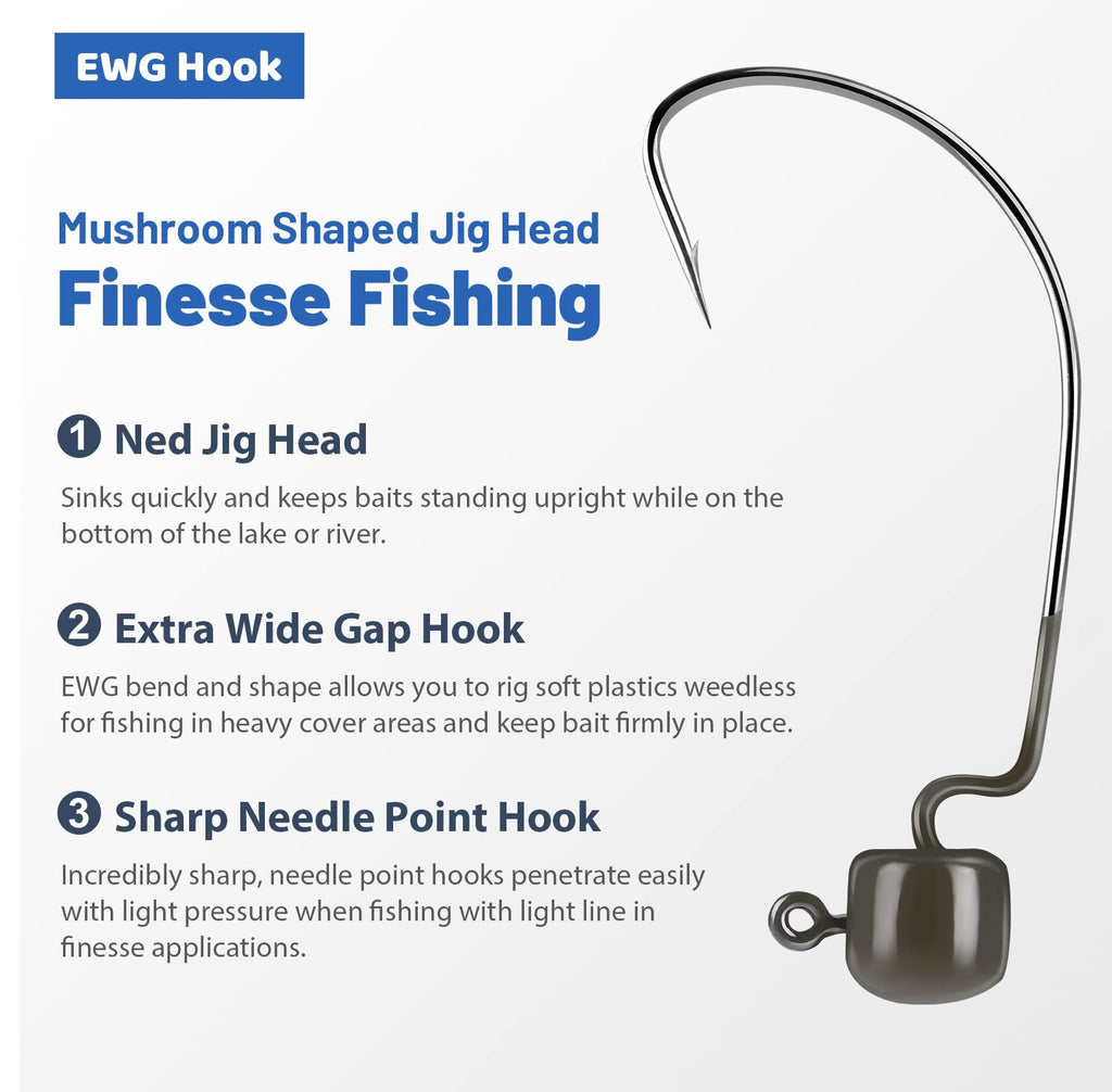 KastKing Ned Rig Jig Heads for Bass Fishing