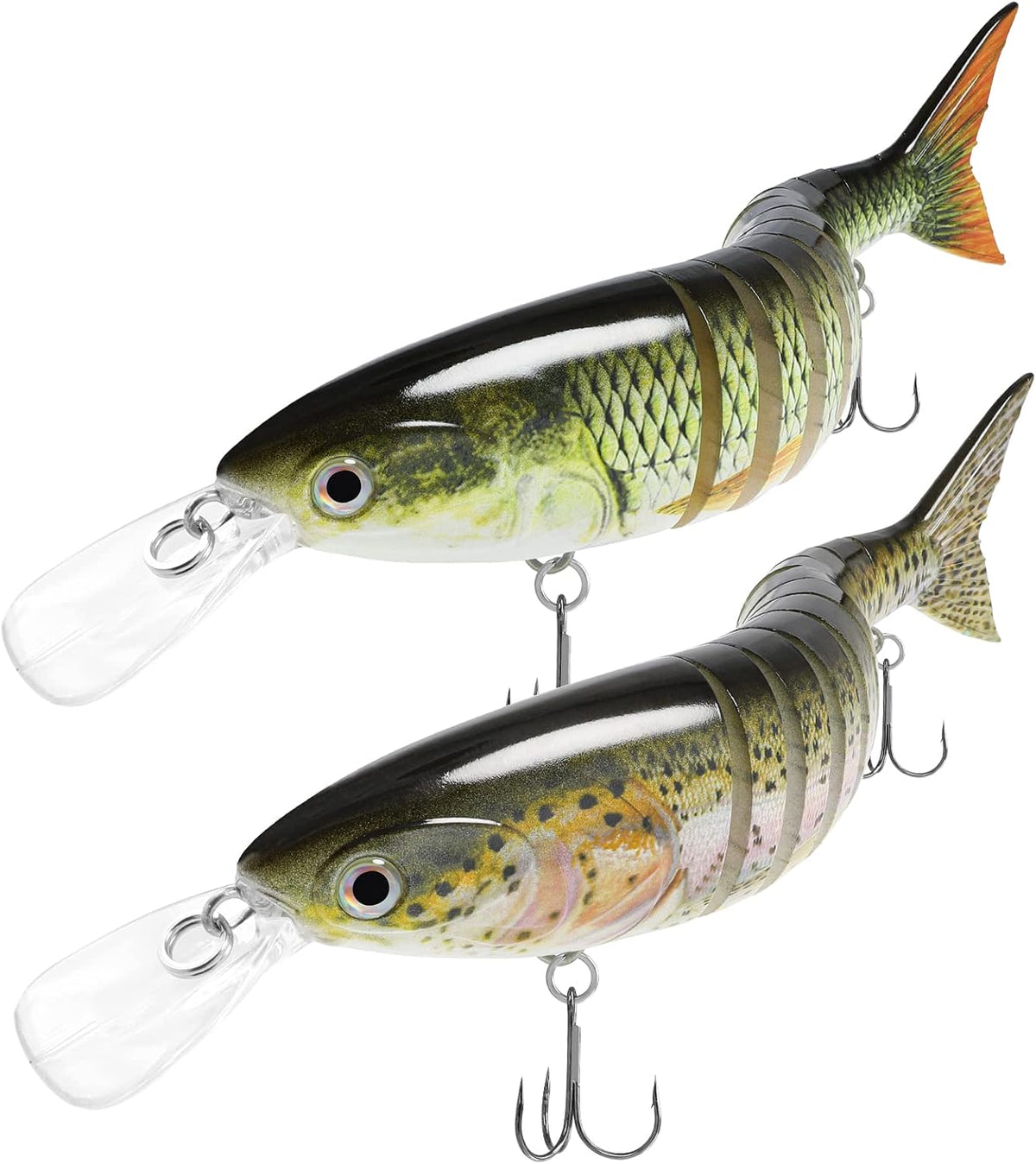 TRUSCEND Swimmax Easy Catch Fishing Lures with BKK Hooks, Wiggling, Vibrating, Rattling and Gurgling for More Bite, Heavy-Duty Dyneema Fiber Jointed Swimbaits for Bass, Trout, Walleye, Crappie, Pike
