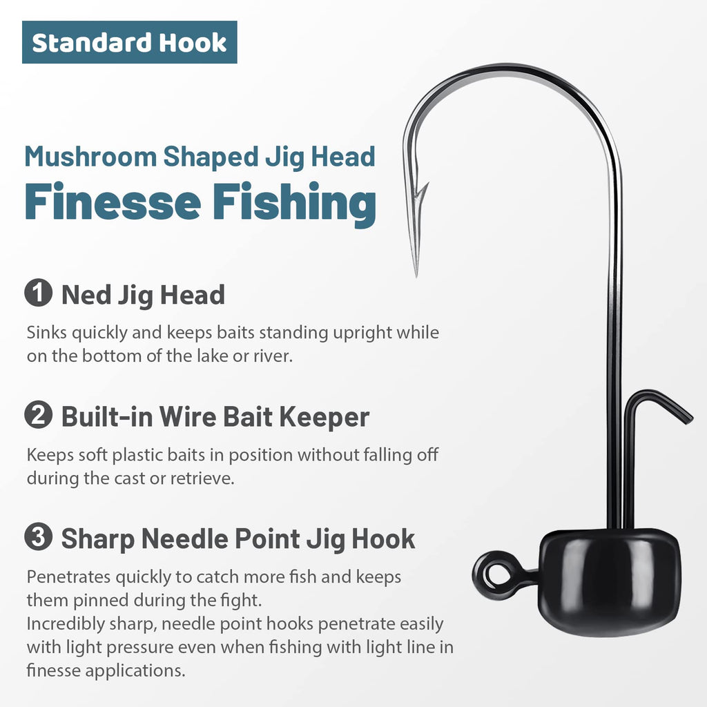 KastKing Ned Rig Jig Heads for Bass Fishing