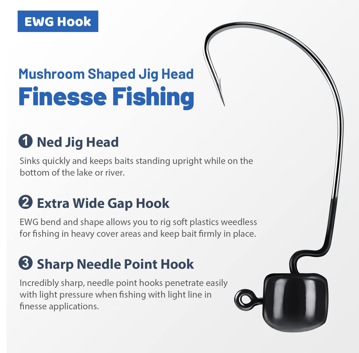 KastKing Ned Rig Jig Heads for Bass Fishing