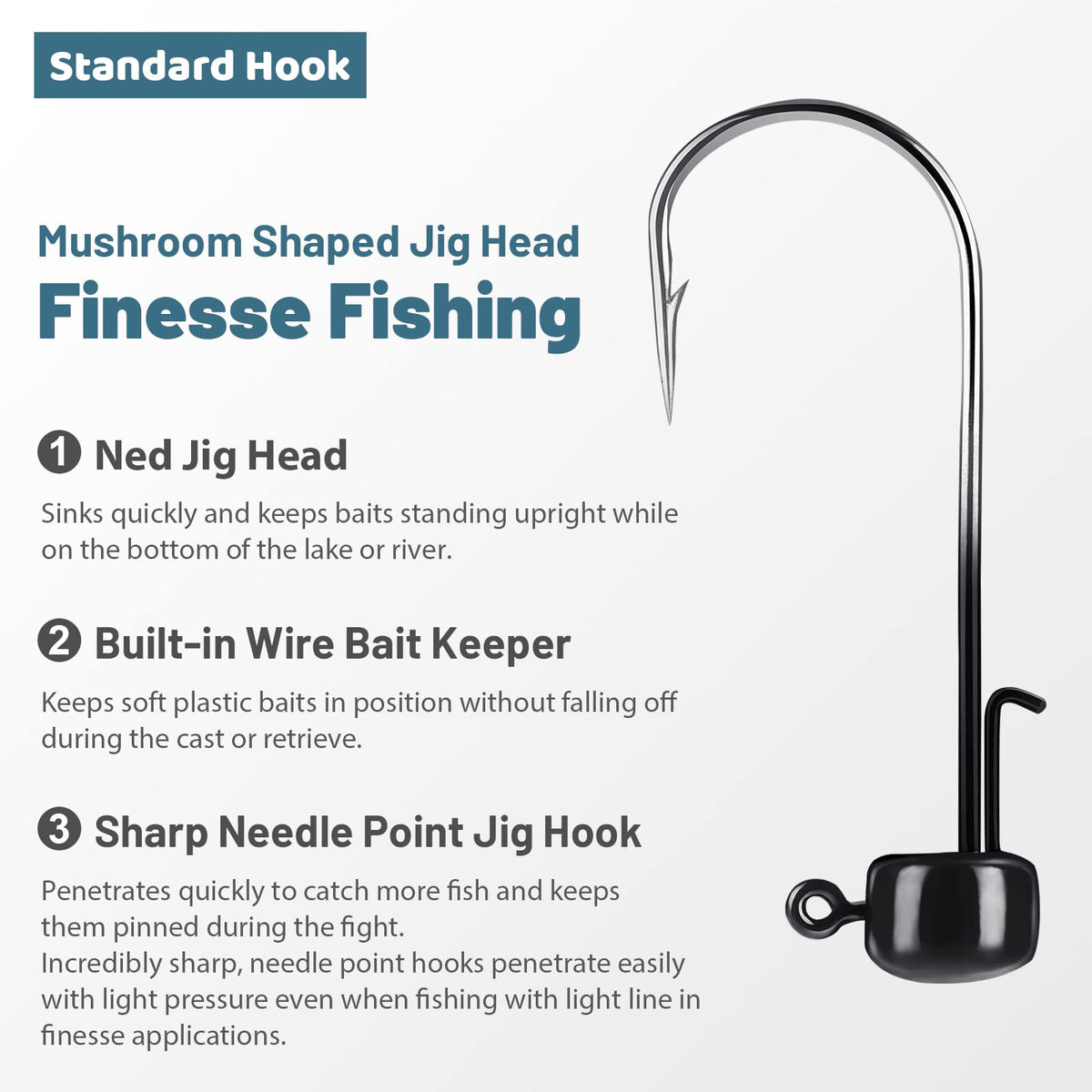KastKing Ned Rig Jig Heads for Bass Fishing