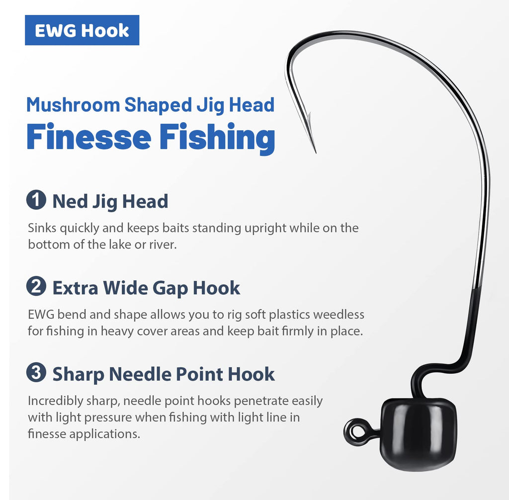 KastKing Ned Rig Jig Heads for Bass Fishing