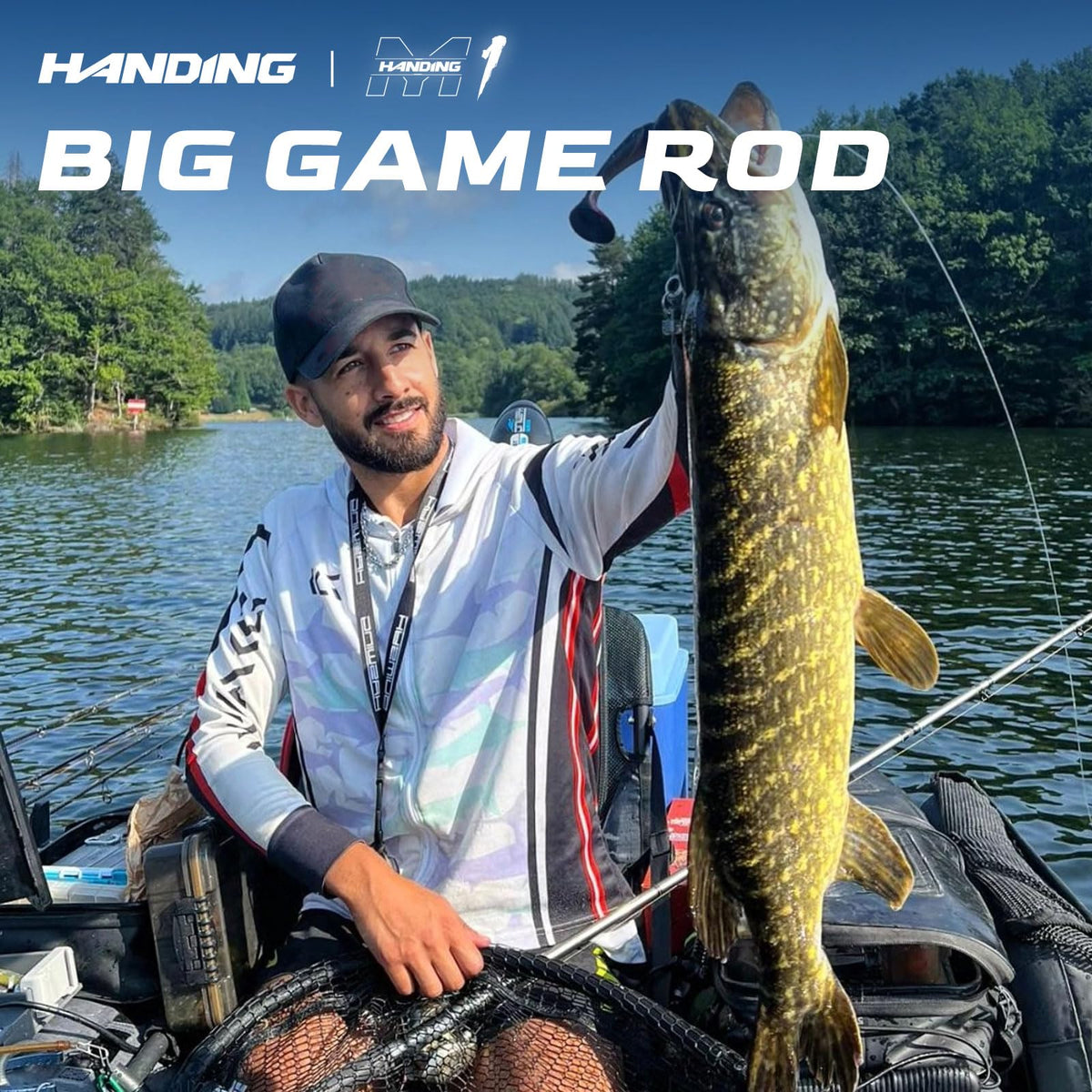 HANDING M1 Pike Heavy Casting Rod 2-Piece Musky Rod Swimbait Rod | Heavy Fishing Rod for Pike Musky Catfish Striped Bass Freshwater Big Bait Rod